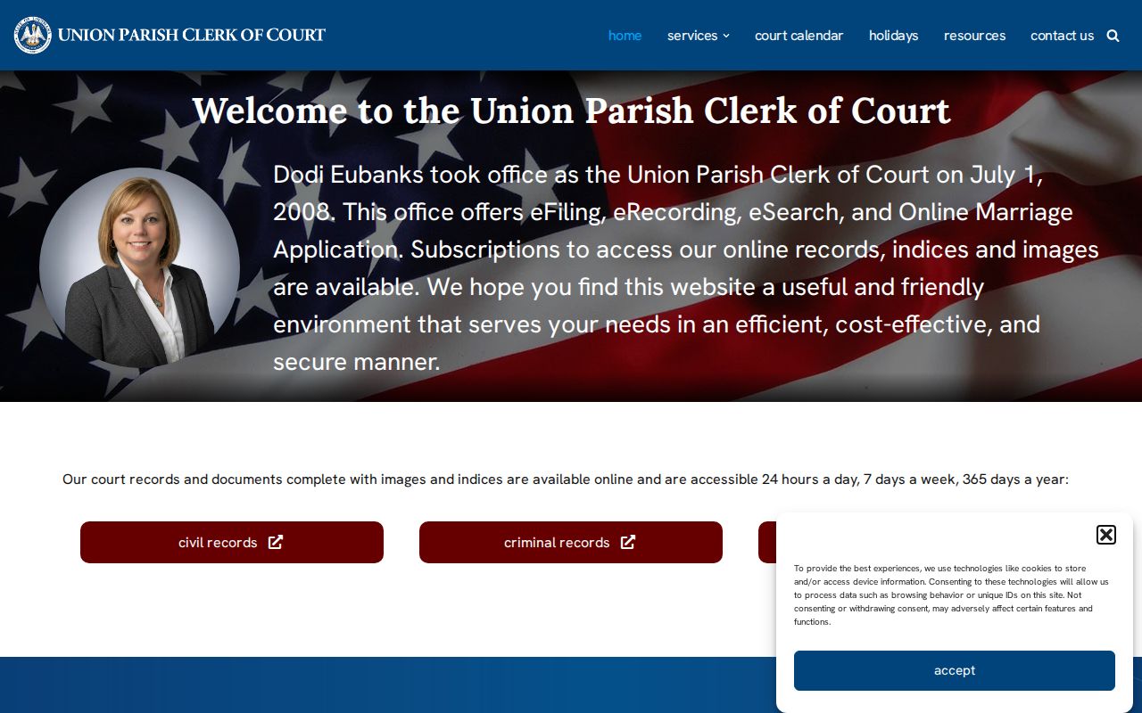 Official Union Parish Clerk of Court website