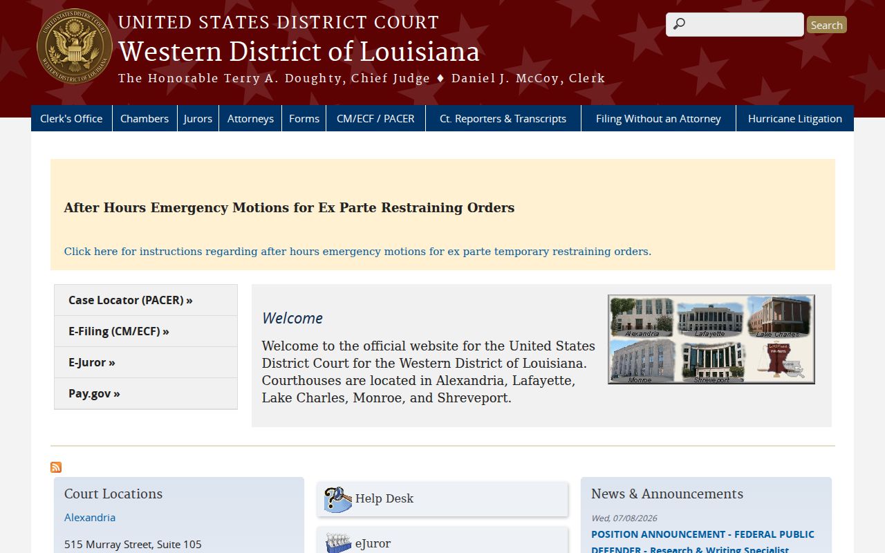 Union Parish Bernice federal criminal court records